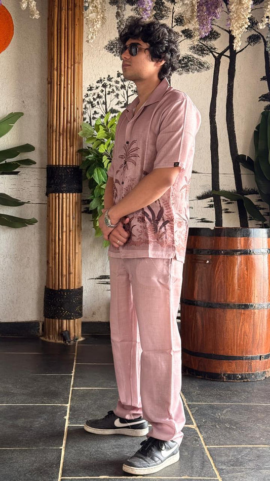 Short Sleeve  Shirt Printed Plan Pent